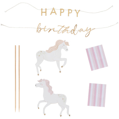 Princess Unicorn Happy Birthday Cake Topper