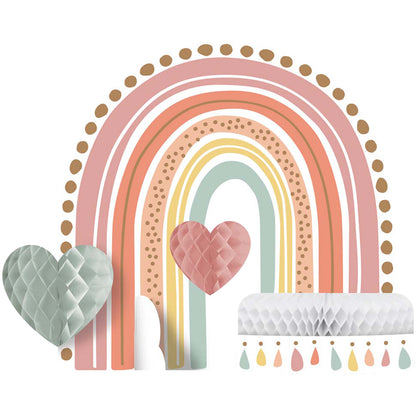Boho Rainbow Honeycomb Centrepiece