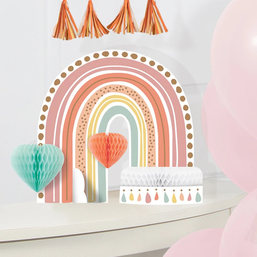 Boho Rainbow Honeycomb Centrepiece