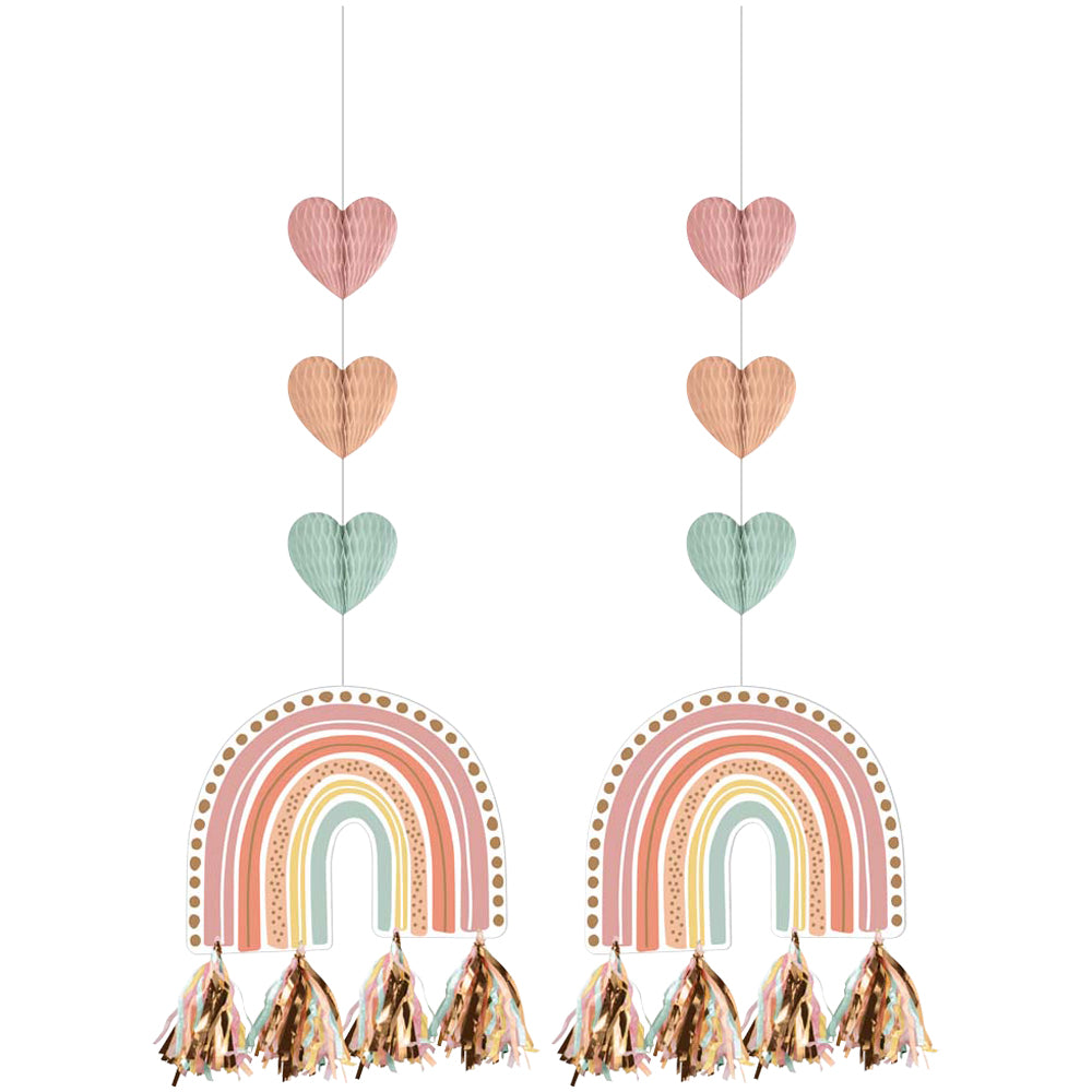 Boho Rainbow Hanging Cutouts with Tassels