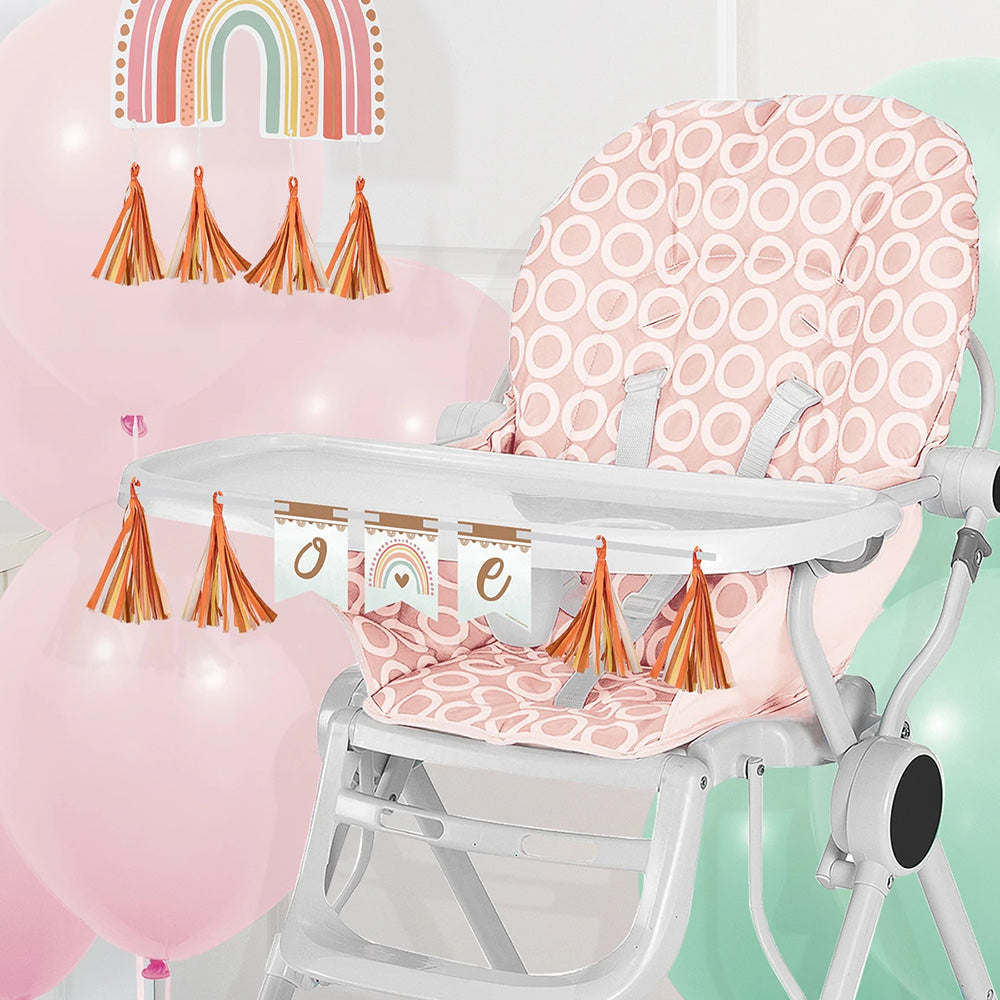 Boho Rainbow 1st Birthday High Chair Decoration