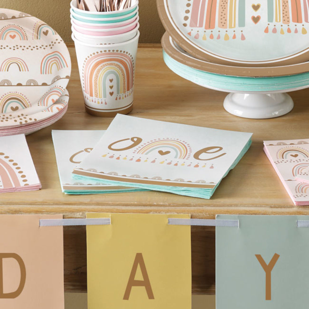 Boho Rainbow 1st Birthday Lunch Napkins