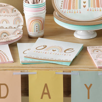Boho Rainbow 1st Birthday Lunch Napkins