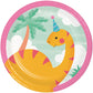 Girl Dino Paper Plates 18cm