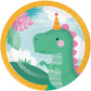 Girl Dino Paper Plates 18cm