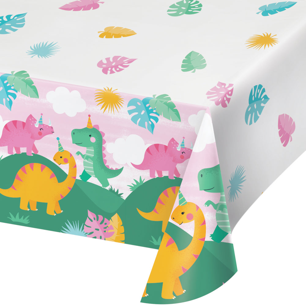 Girl Dino Paper Table Cover
