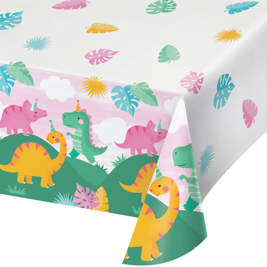 Girl Dino Paper Table Cover