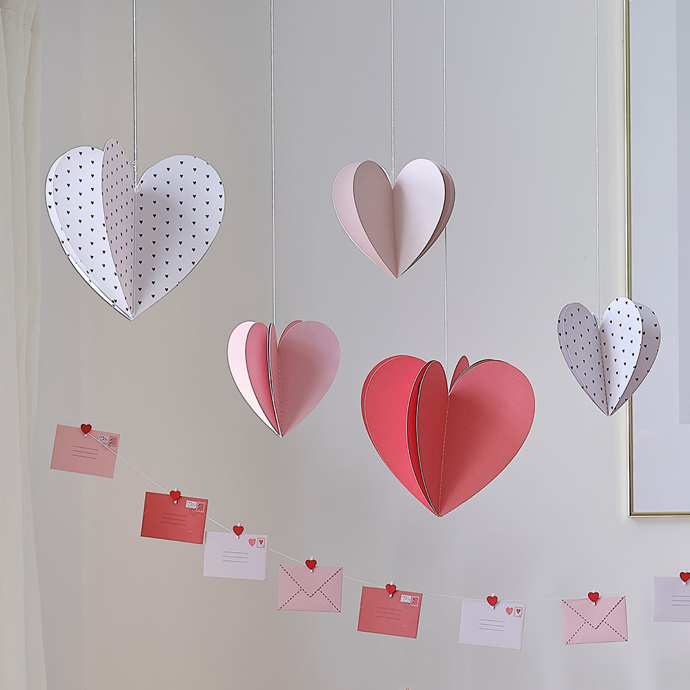 3D Hanging Heart Decorations