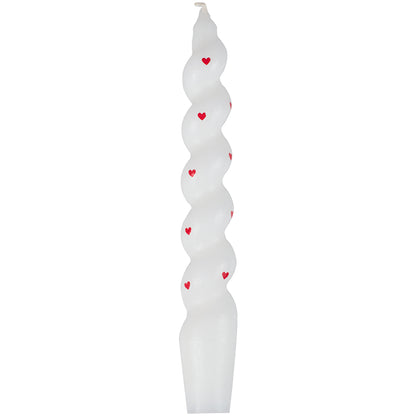 White Heart Pattern Twisted Candles