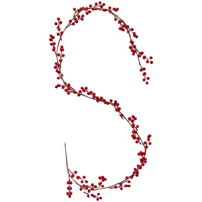 Red Berry Foliage Christmas Garland
