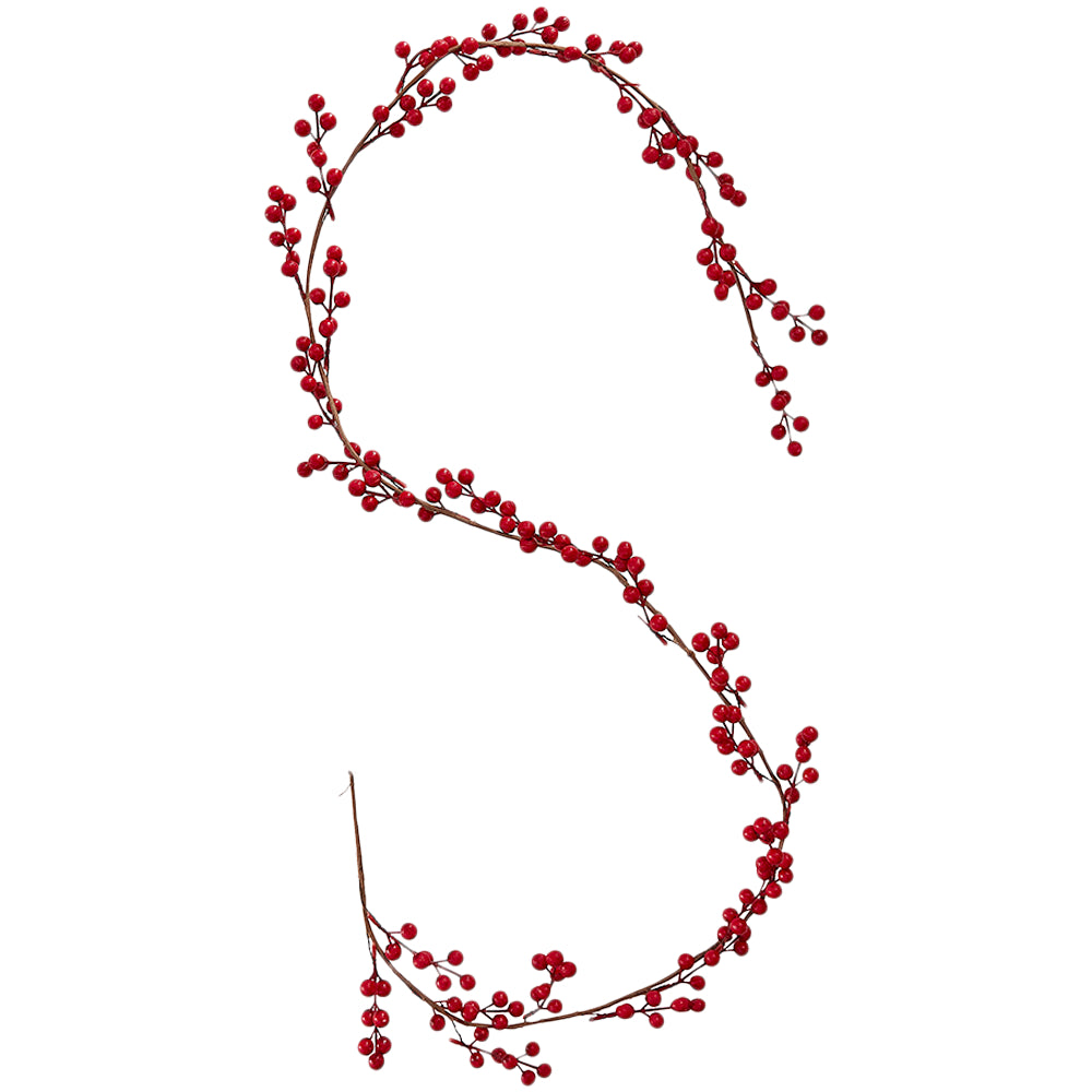 Red Berry Foliage Christmas Garland