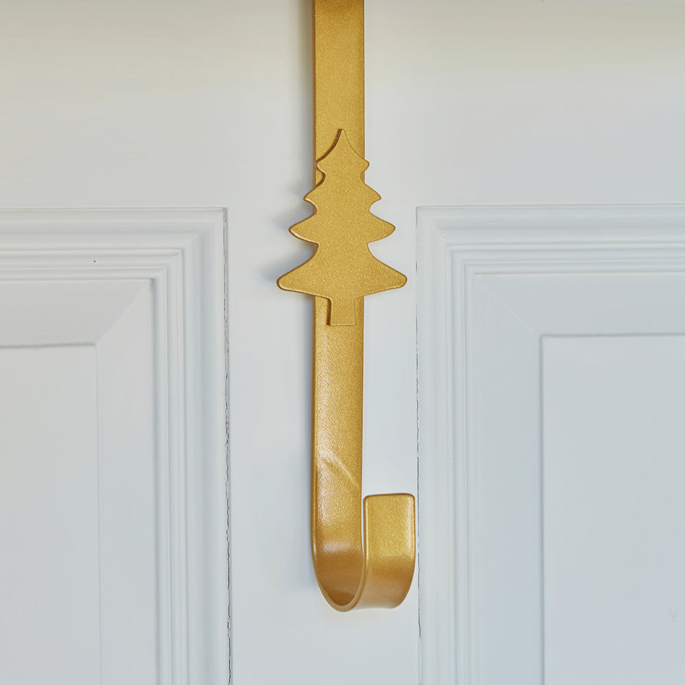 Gold Metal Christmas Tree Wreath Hanger