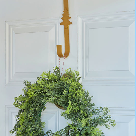 Gold Metal Christmas Tree Wreath Hanger