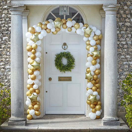 Gold Christmas Door Balloon Arch Kit