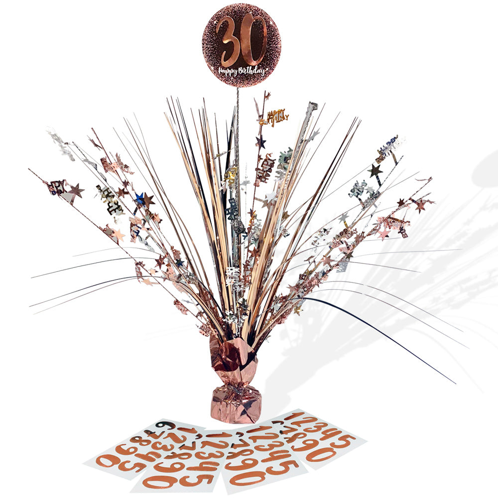 Personalised Rose Gold Birthday Table Centrepiece