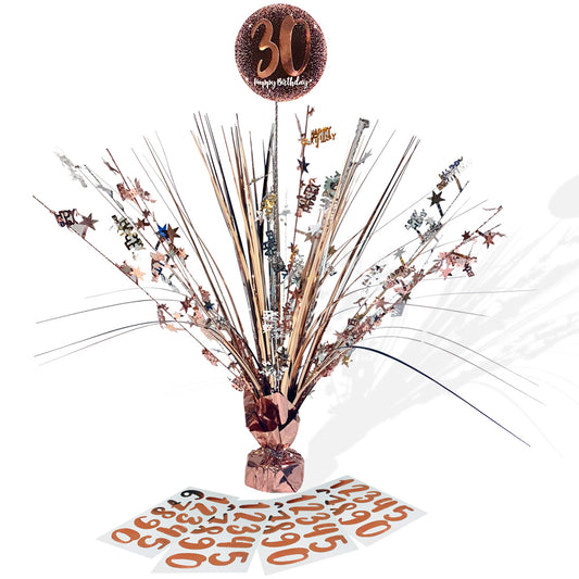 Personalised Rose Gold Birthday Table Centrepiece