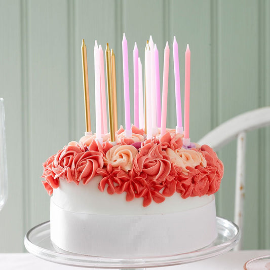 Rose Pink & Gold Candles