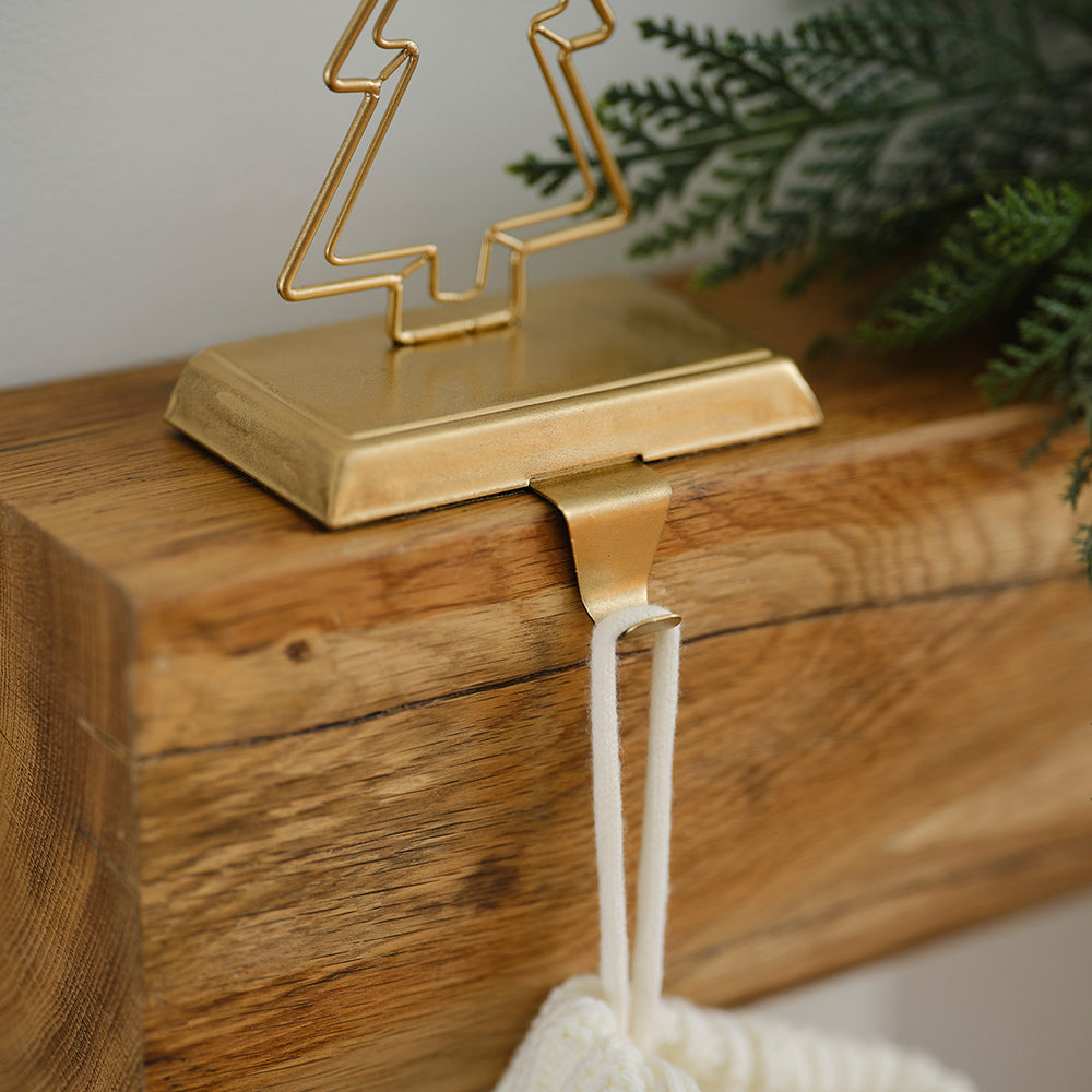 Gold Christmas Tree Stocking Holder