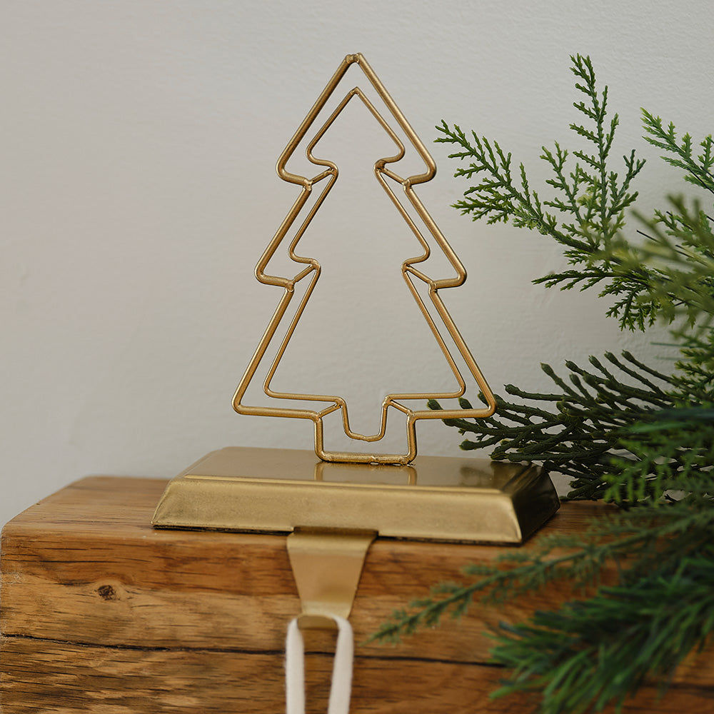 Gold Christmas Tree Stocking Holder