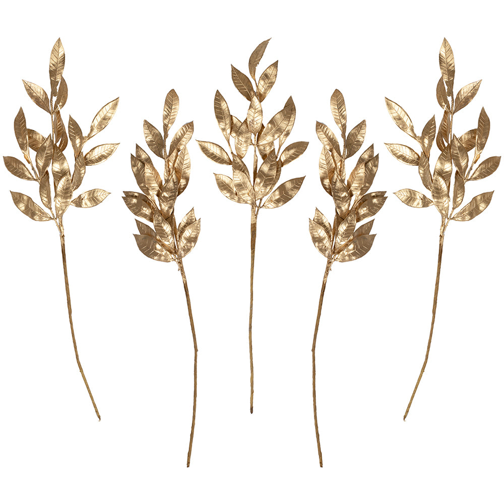 Gold Stems Christmas Foliage Decorations