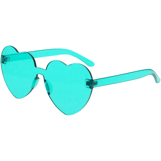 Rimless Heart Sunglasses - Turquoise