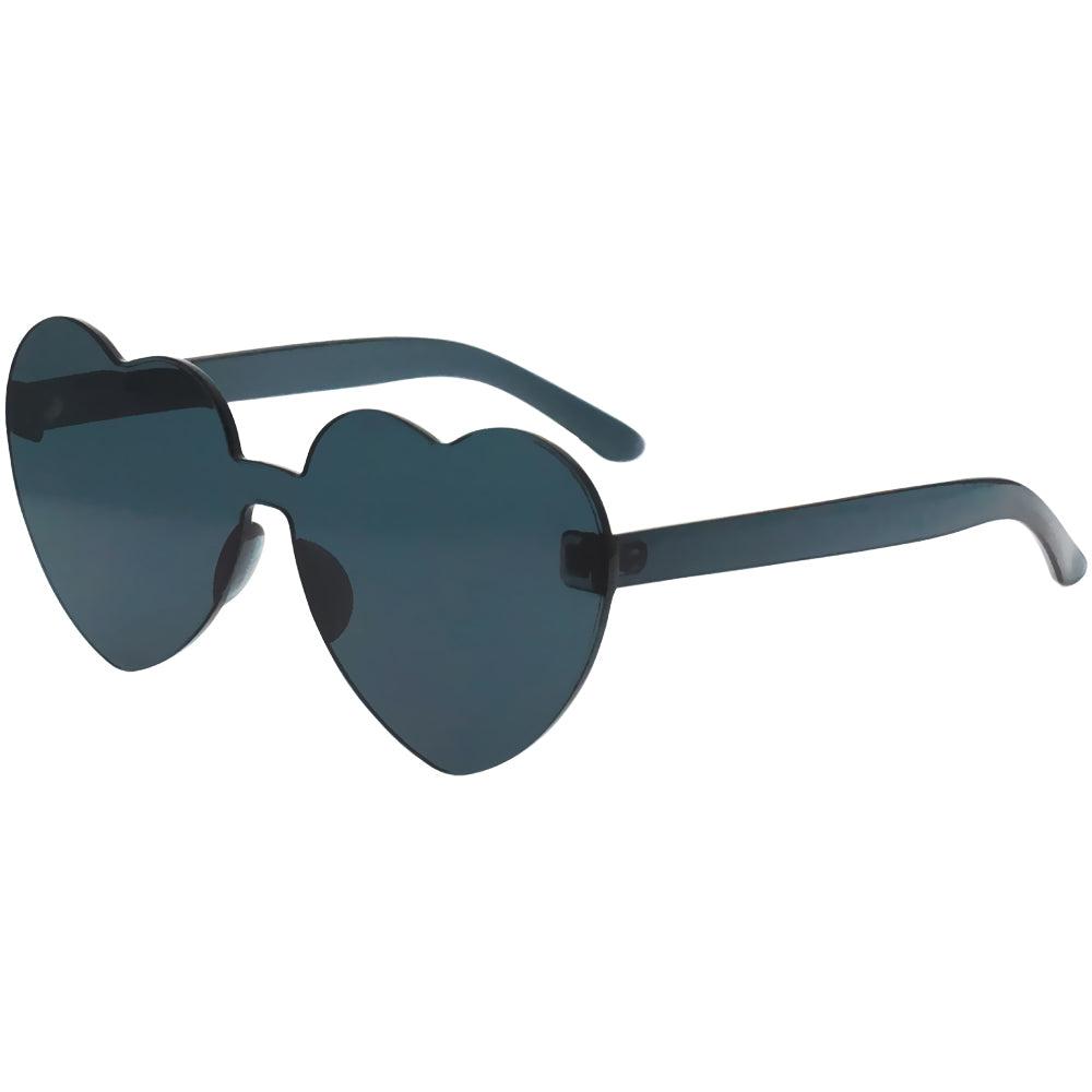 Rimless Heart Sunglasses - Black