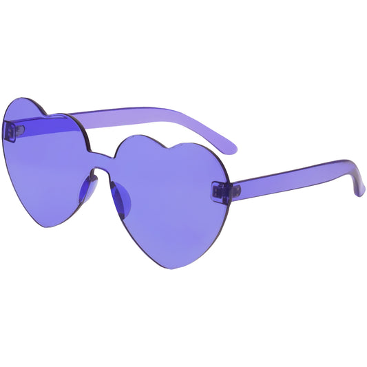 Rimless Heart Sunglasses - Violet