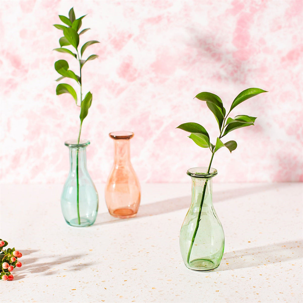 Recycled Glass Pale Green Bud Vase