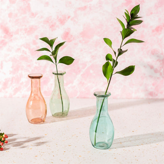 Recycled Glass Pale Blue Bud Vase