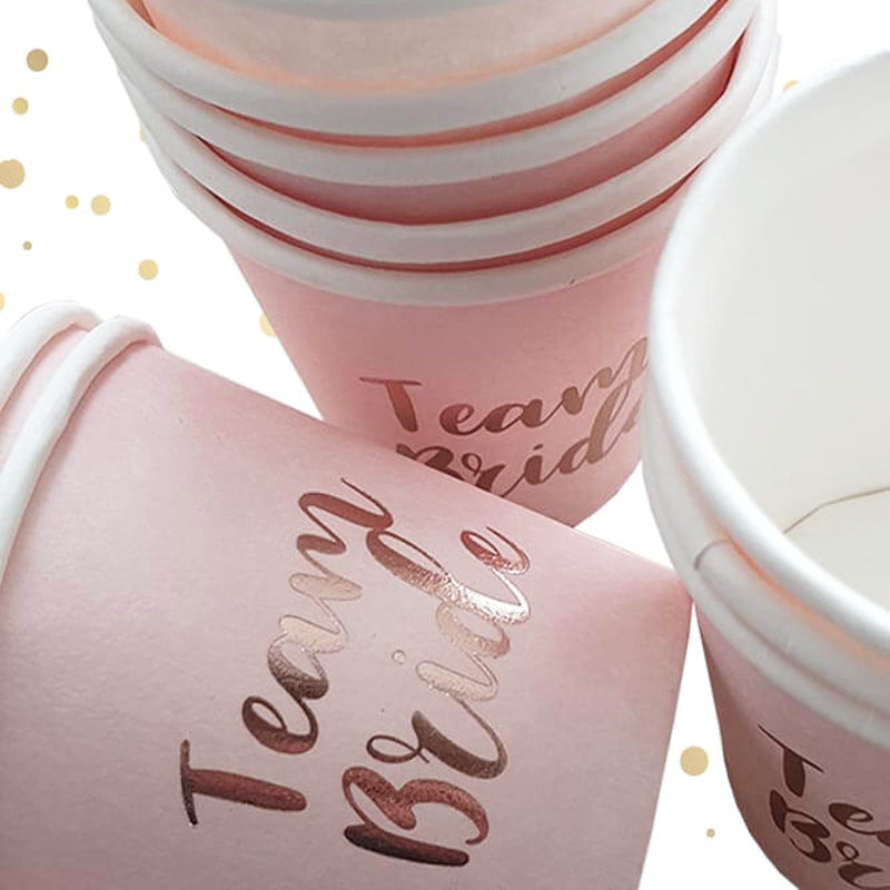 Rose Gold Team Bride Drinking Shot Cups