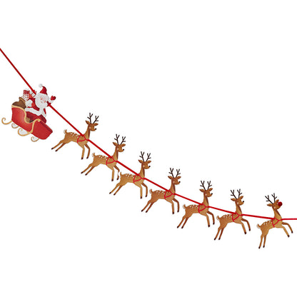 Reindeer & Santa Sleigh Christmas Bunting