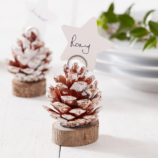 Pine Cone Christmas Place Card Holders