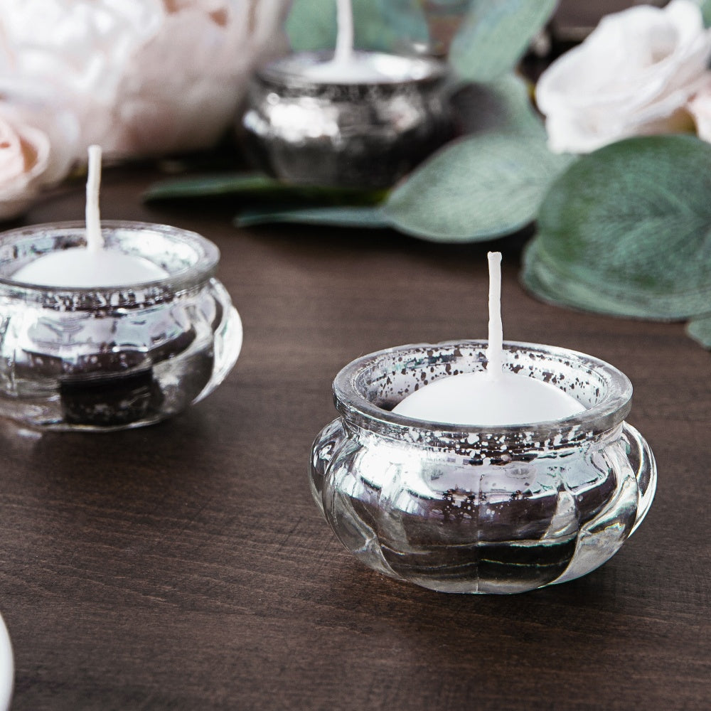 Silver Glass Candle Holder 3cm