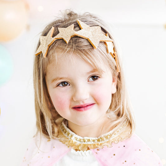 Gold Stars Princess Headband