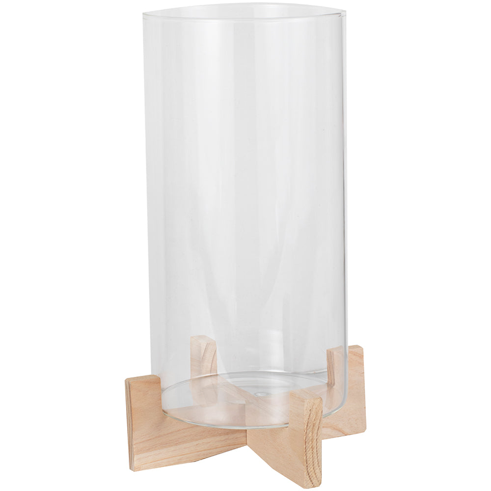 Glass Church Wooden Candle Holder