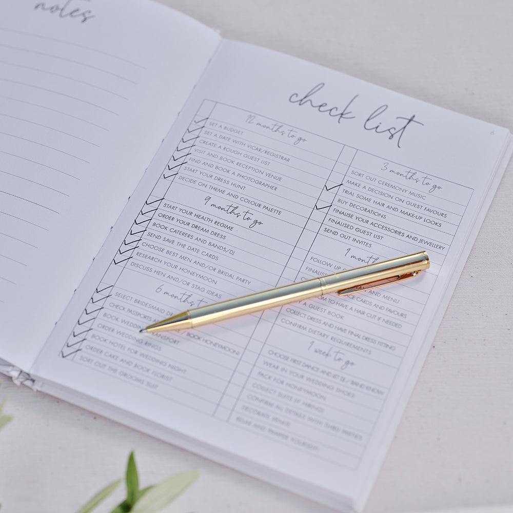 White Wedding Planner Notebook