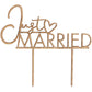Wooden Just Married Cake Topper