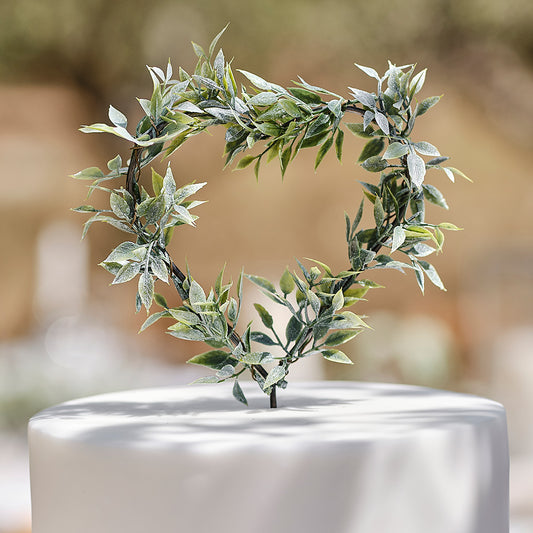 Foliage Heart Wedding Cake Topper