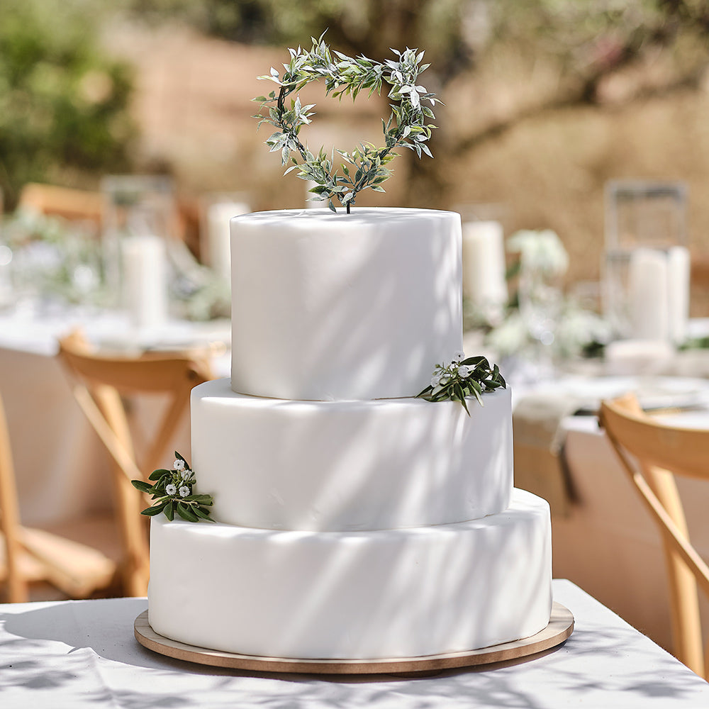Foliage Heart Wedding Cake Topper