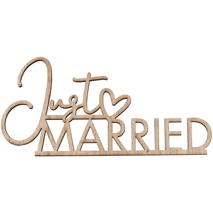 Wooden Just Married Place Setting