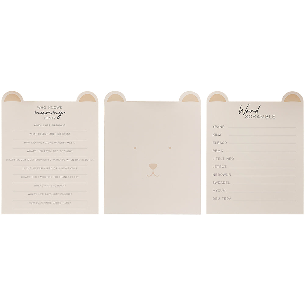 Teddy Bear Baby Shower Games Pack