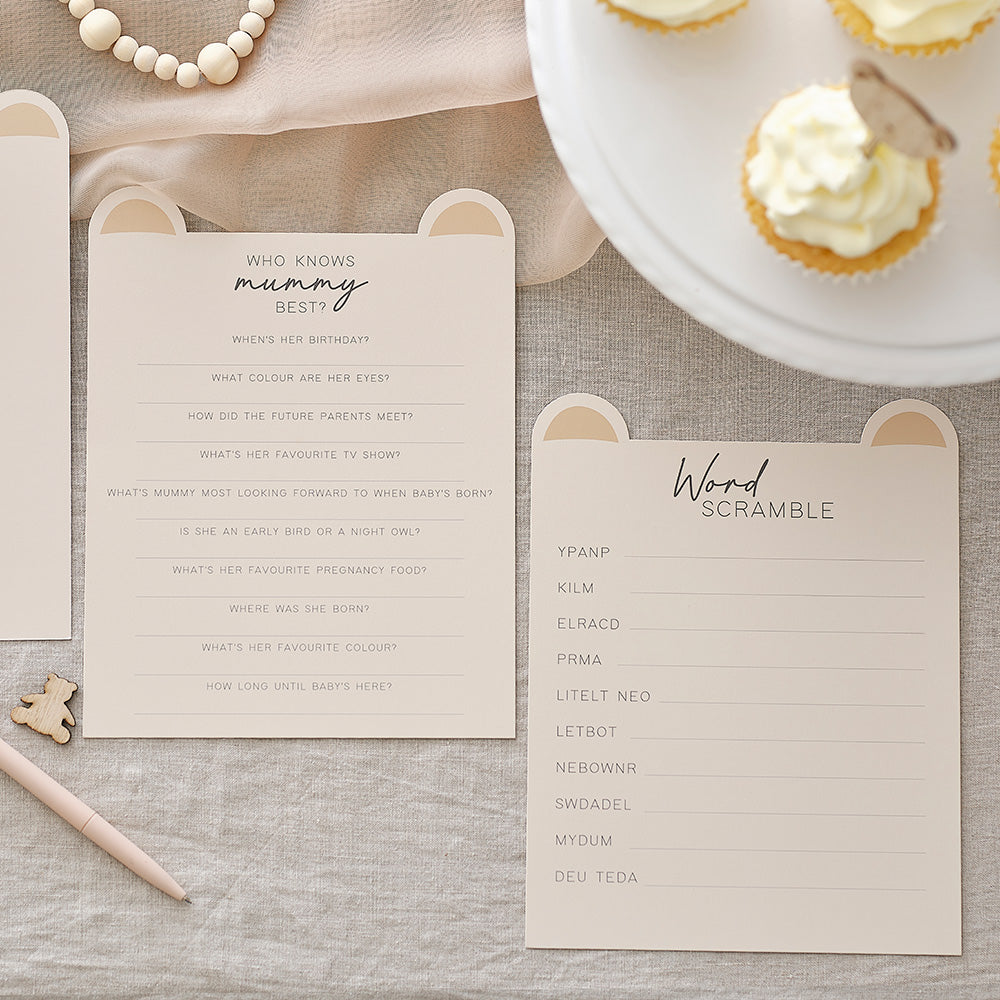 Teddy Bear Baby Shower Games Pack