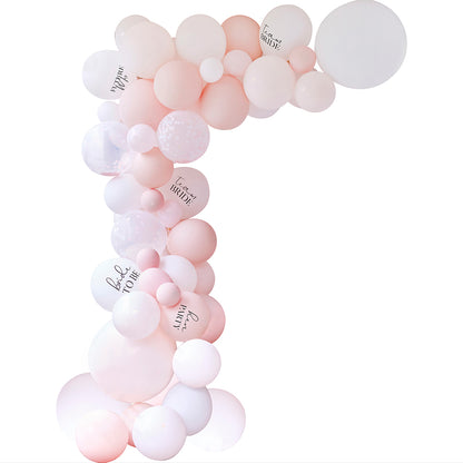 White, Pink and Confetti Hen Party Balloon Arch Kit