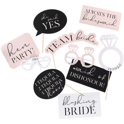 Pink, Black and White Hen Party Photo Booth Props