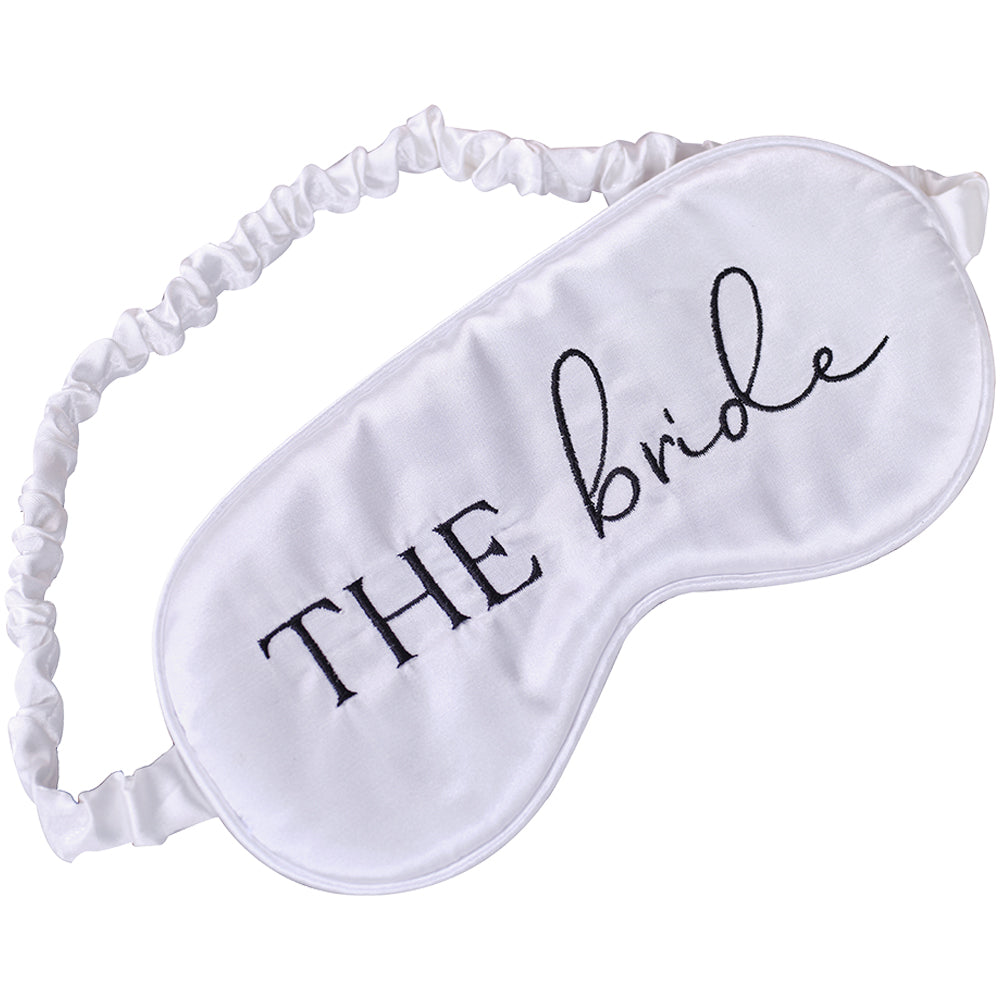 White Satin Bride Sleep Mask