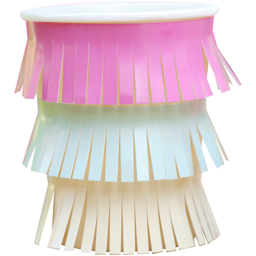 Hawaiian Tassel Fringe Paper Cups with Flower Toppers