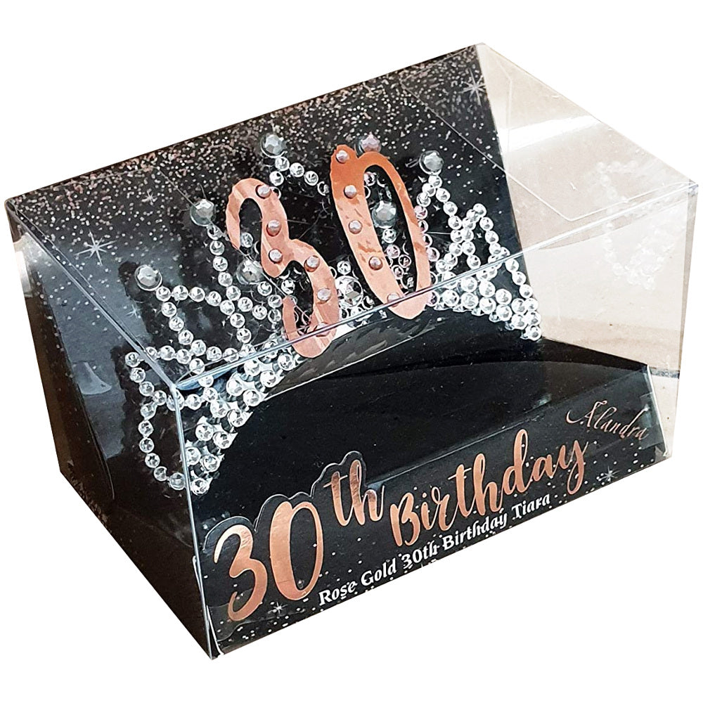 Rose Gold Boxed 30th Birthday Tiara