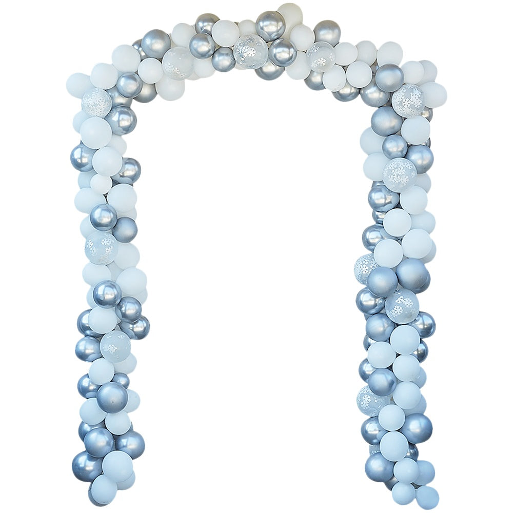 Silver & White Christmas Door Balloon Arch Kit