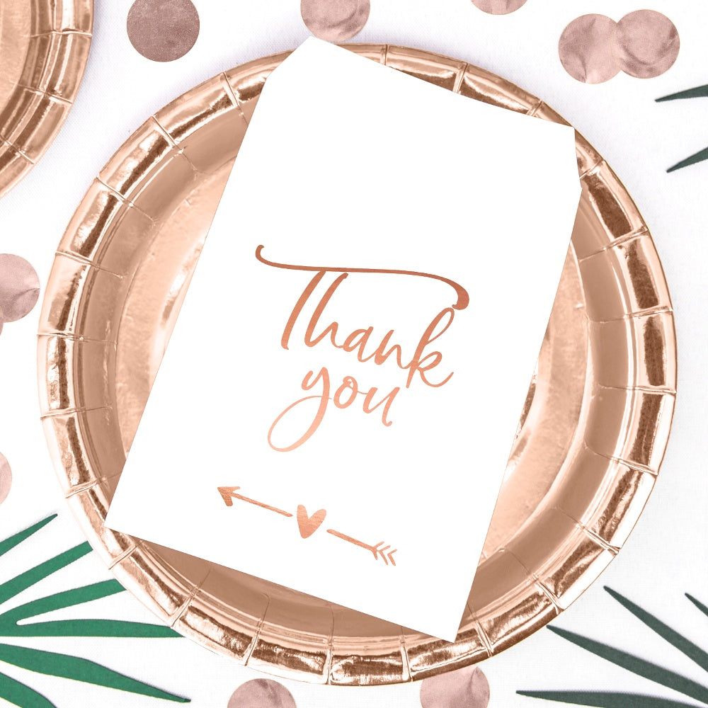 Rose Gold Foil Thank You Paper Treat Bags