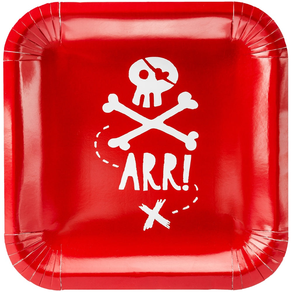 Red Pirates Party Plates